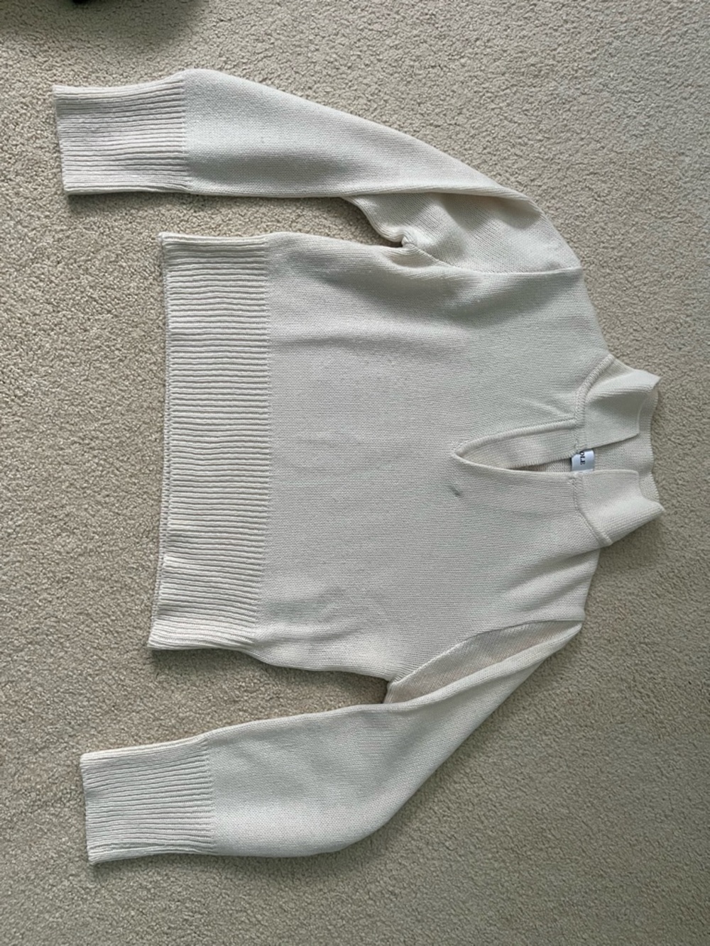 Cream Knit polo Sweater